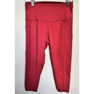 Zyia Active Pants Womens Capri Pull‎ On Gym Fitness Yoga Red Size 6-8